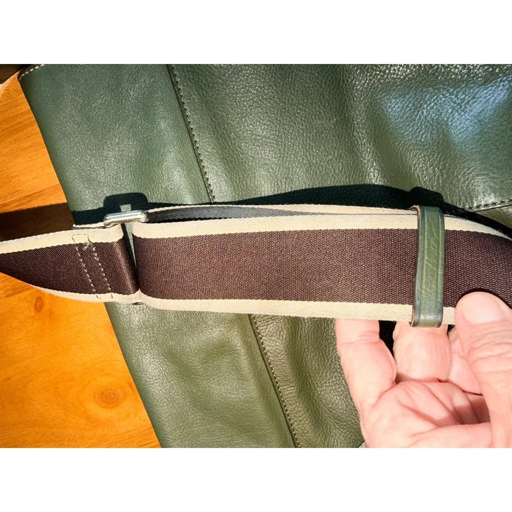 Coach Heritage Web Leather Messenger Bag Green Crossbody F70555